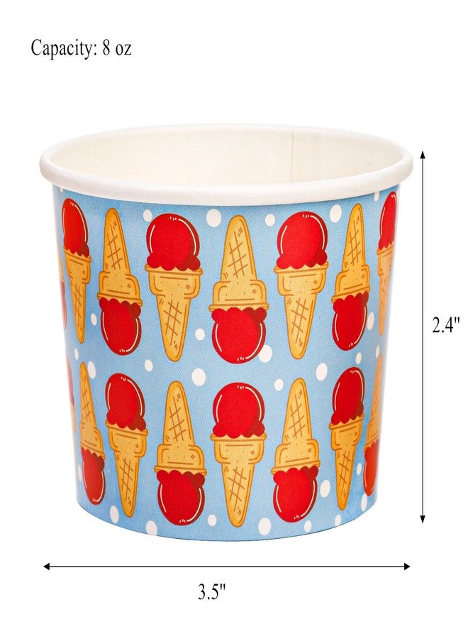 Cididu 240 Pack Paper Ice Cream Cups, 8 Oz Disposable Dessert Snack Bowls, Parties Suppliers Treat Cups for Hot and Cold Food, Soup, Fruits, Frozen Yogurt, Christmas, Party, Picnic - Image 2